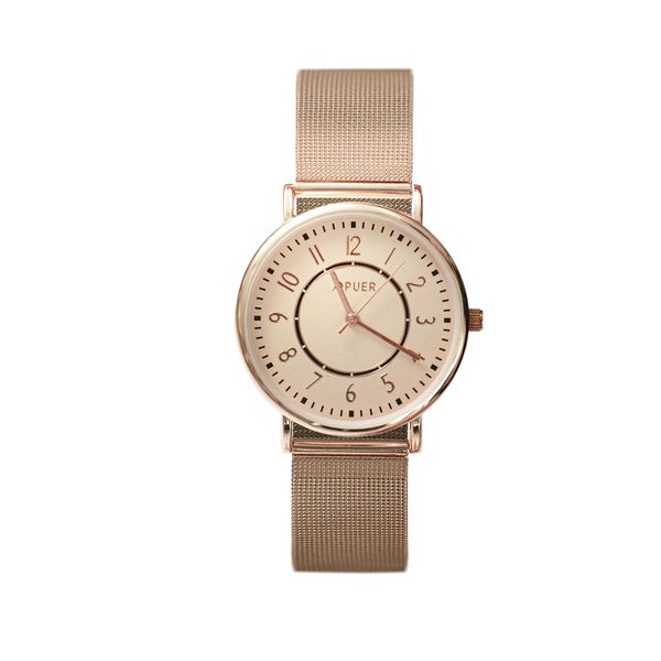 Watch Rose Gold Stainless Steel Mesh Strap