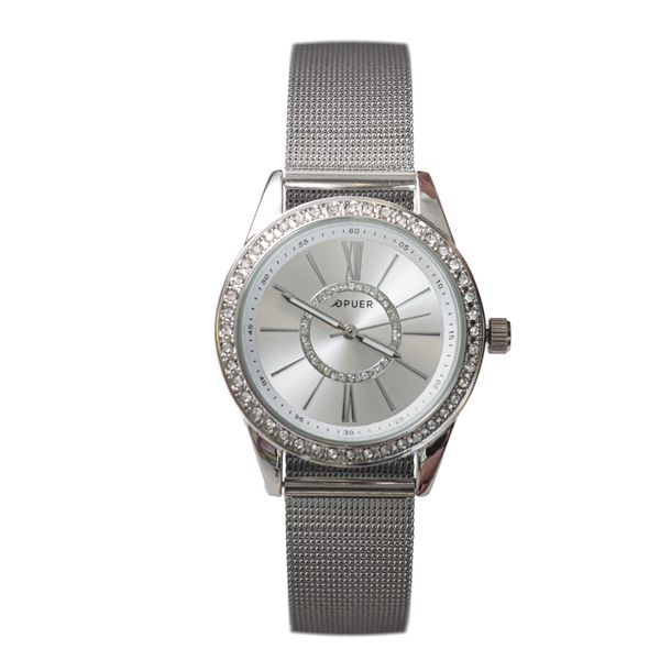 Watch Silver Diamante Mesh Strap