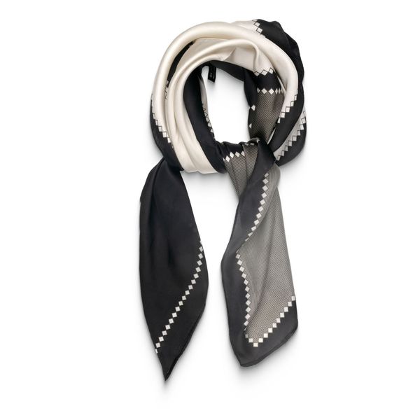Scarf Multi Shape Small Neck Black Cream