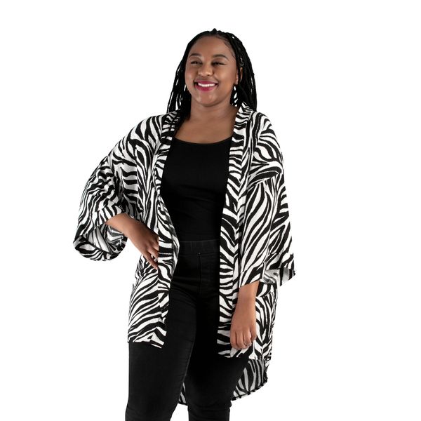 Kimono Zebra Print Black White