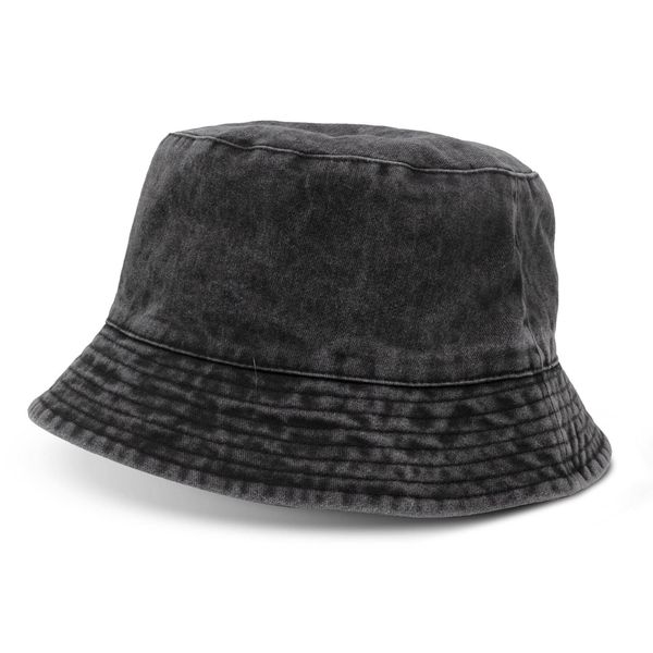 Hat Men's Washed Bucket Hat Black