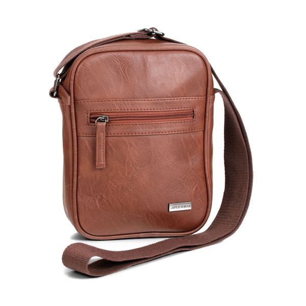 Mens Bag Connor PU Messenger Brown