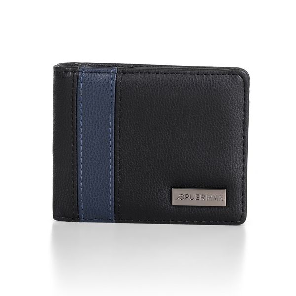 Mens Wallet Kent Bi-Fold (Coin Pocket) Black Blue