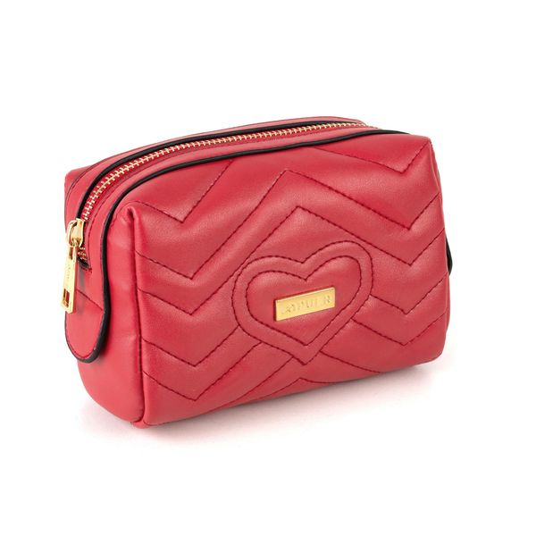 Cosmetic Bag Chloe Quilted Heart Red
