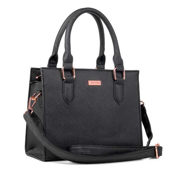 Handbag Sally Rose Gold Detail Crossbody Black