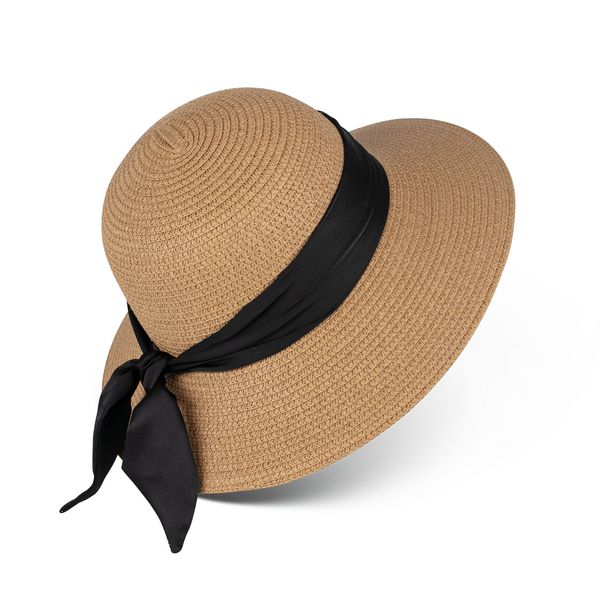 Hat Knot Band Trim Cloche Natural Black