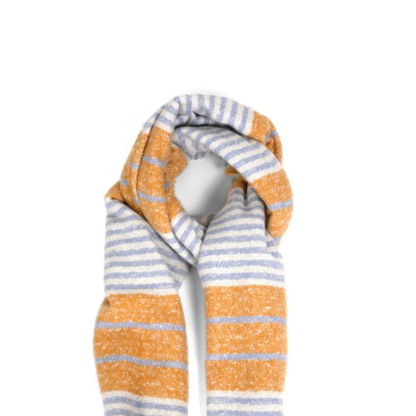 Scarf Striped Shawl Pink Mustard Blue