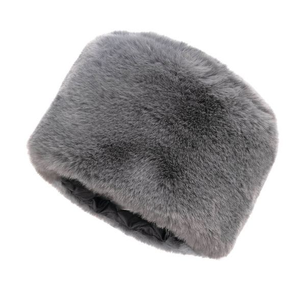 Hat Faux Fur Beanie Grey