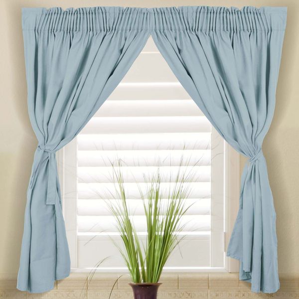 Cafe Short Curtain Pastel Blue