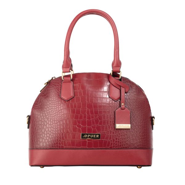 Handbag Ava Croc Dome Satchel Red