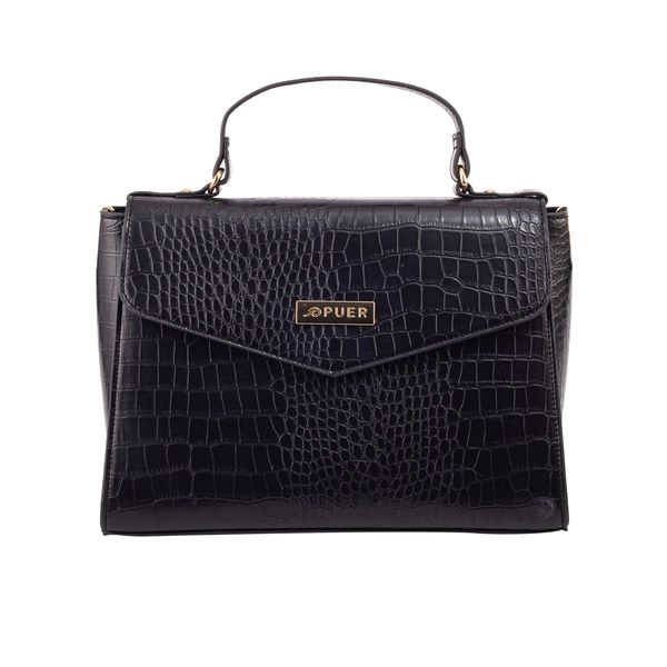 Handbag Ava Croc Large Clutch Bag Black