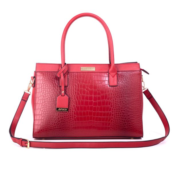 Handbag Ava Croc Tote Red