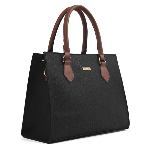 Handbag Celine Two Toned Satchel Black Tan