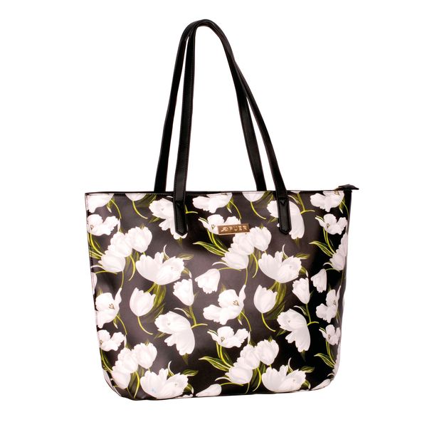 Handbag Emily Floral Shopper Black & White