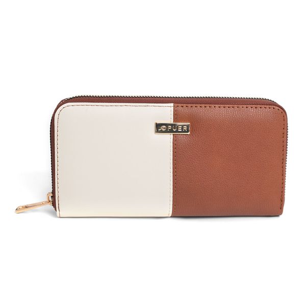 Purse Kirsten Zip Around Tan/Cream