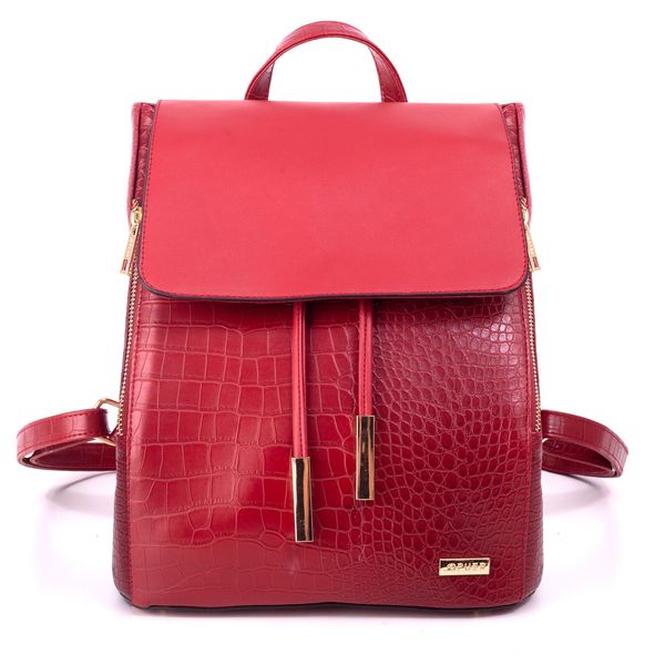 Handbag Ava Croc Backpack Red