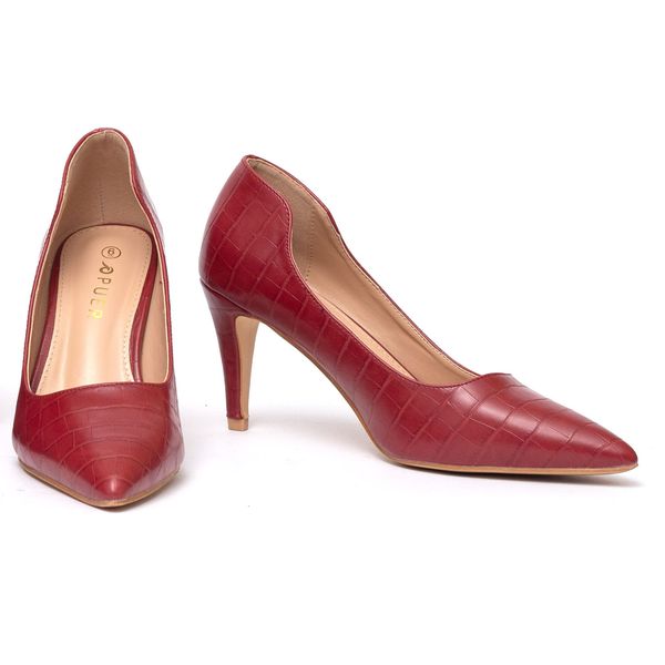 Shoes Portia Croc High Heel Burgundy Size 7
