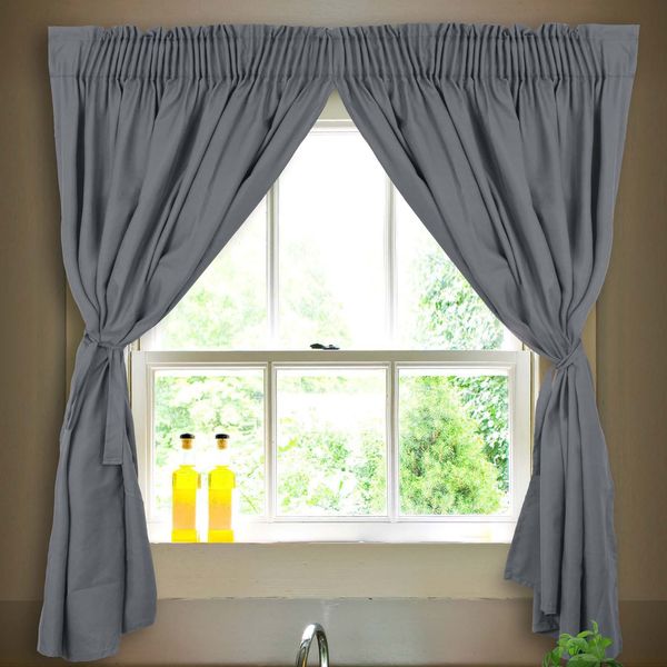 Cafe Short Curtain Dark Grey