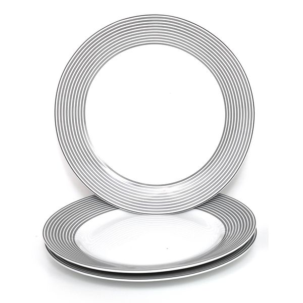 Black & White Dinner Plates 3pc