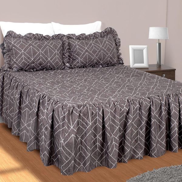 Fusion Grey Queen Bedspread Set
