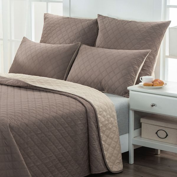 Dual Cream Pillowcases Quilt 2pc