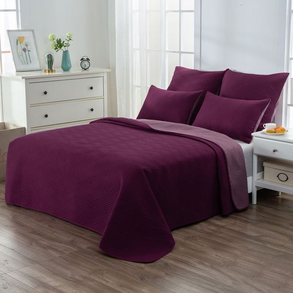 Dual Purple King Quilt Set
