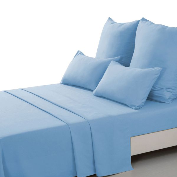 Light Blue Double Fitted Sheet
