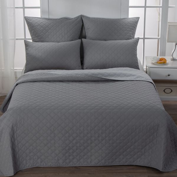 Dual Grey King Quilt Set