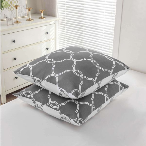 Elegant Grey Conti Pillowcases 2pc