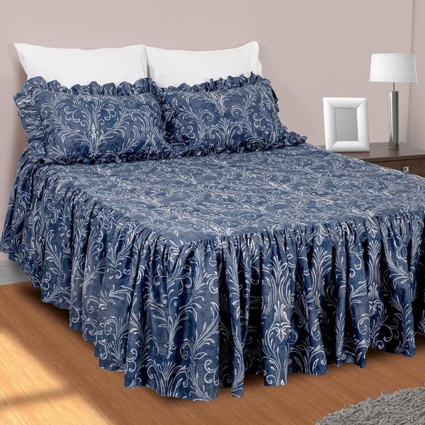Eternity Blue Double Bedspread Set