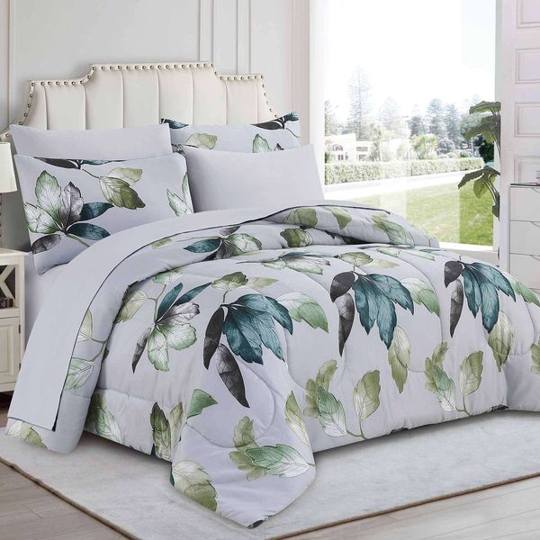 Mila Floral Queen Comforter Set 7pc