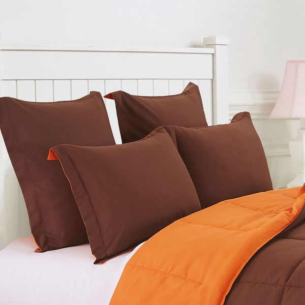 Brown & Orange Pillowcases 2pc