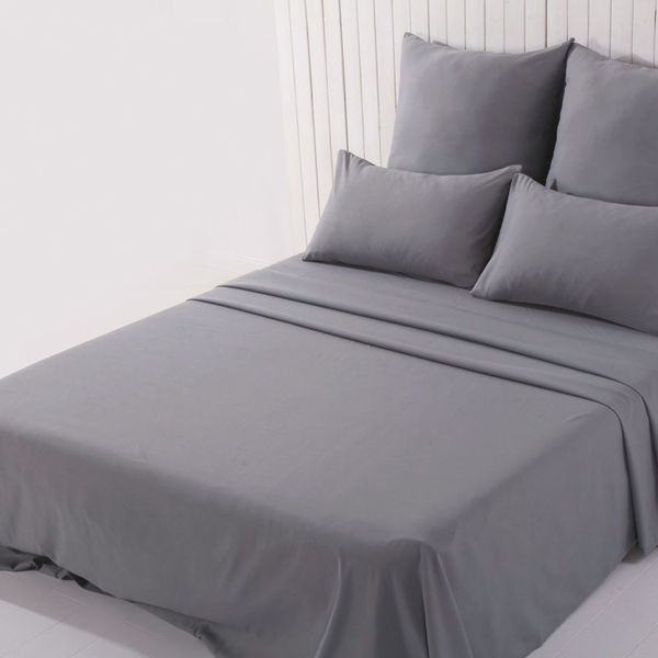 Grey Double Fitted Sheet