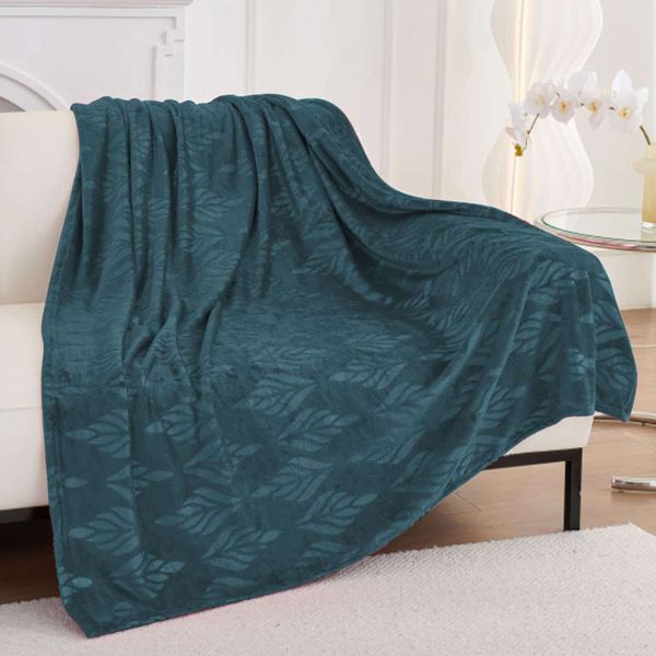 Embossed Milano Blanket Dark Blue