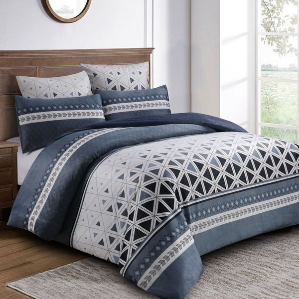 Velvet Mosaic Queen Duvet Set