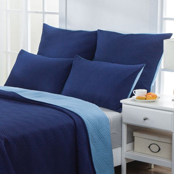 Dual Blue Conti Pillowcases Quilt 2pc