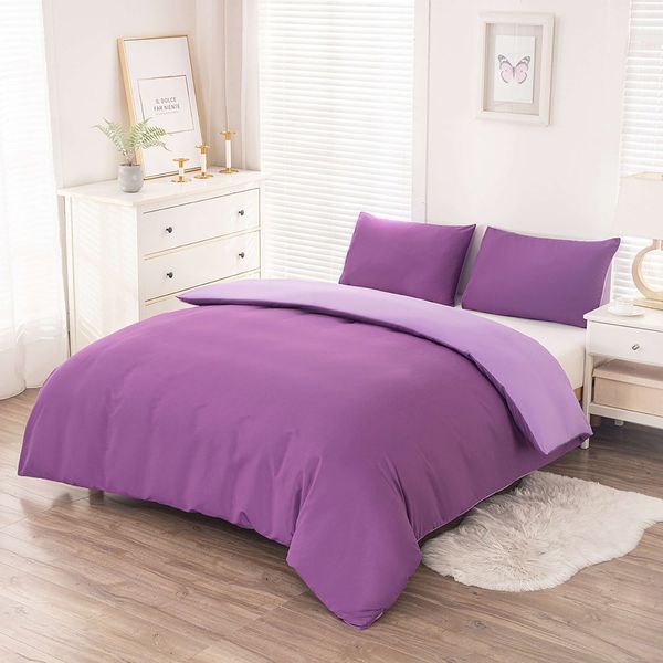 Dual Light Purple Double Duvet Set