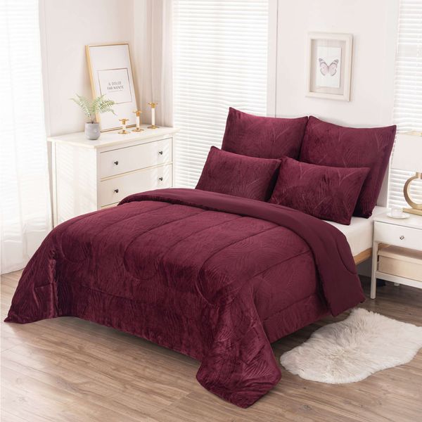 Embossed Leila Blavet Maroon Standard Pillowcase 2pc