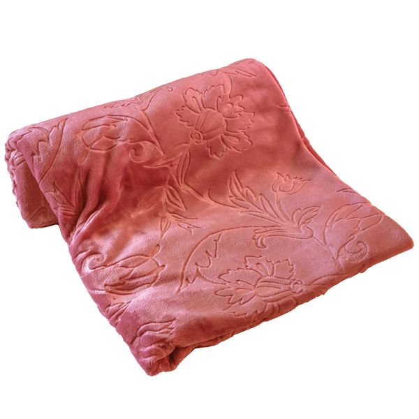 Embossed Meadow Blanket Coral