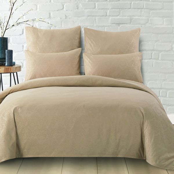Royal Cream Double Duvet Set Embossed