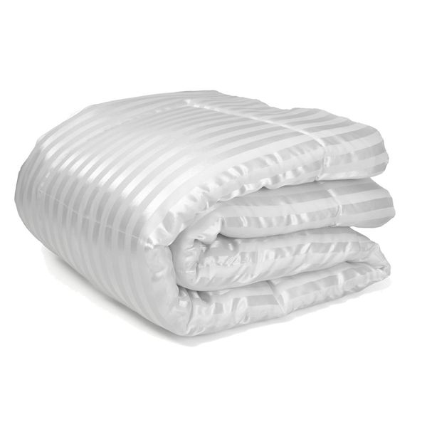 Satin Stripe White Double Duvet Inner
