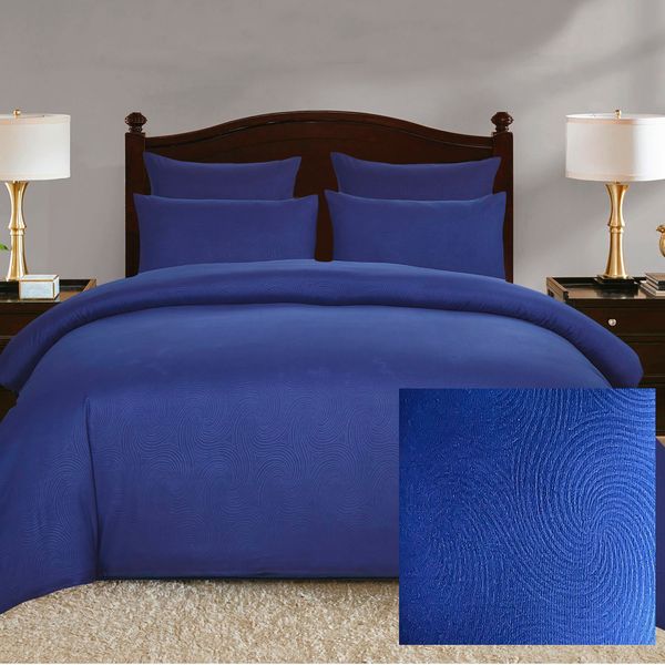 Swirl Navy King Duvet Set