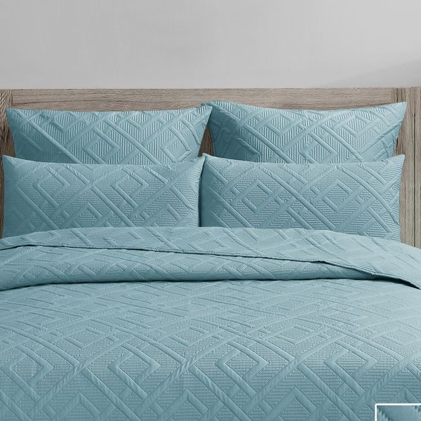 Diamond Teal Conti Pillowcases Quilt 2pc