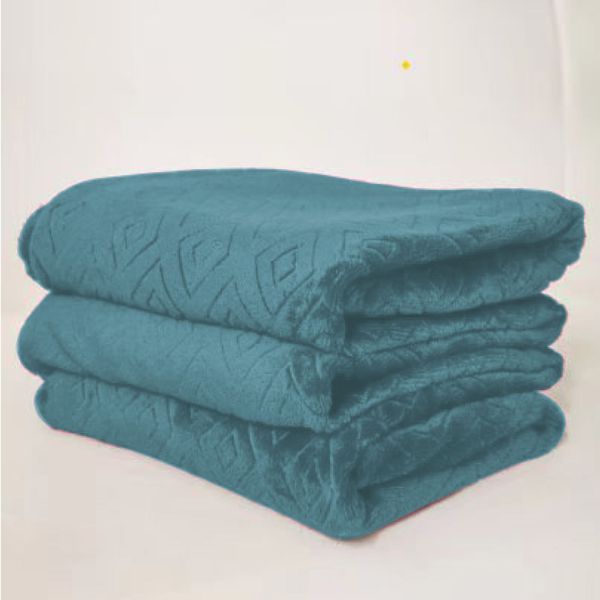 Embossed Quadro Blanket Teal