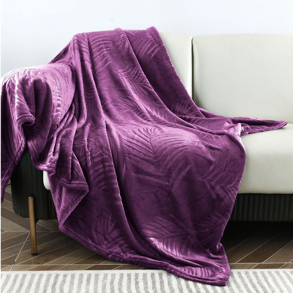 Embossed Tropical Blanket Purple