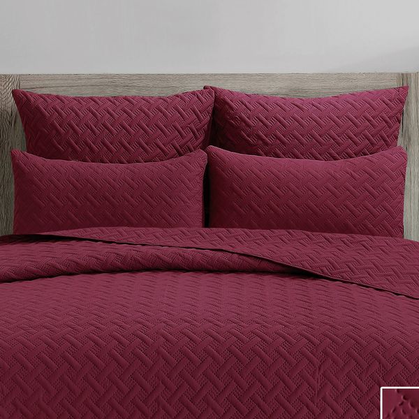 Infinity Maroon Conti Pillowcases Quilt 2pc