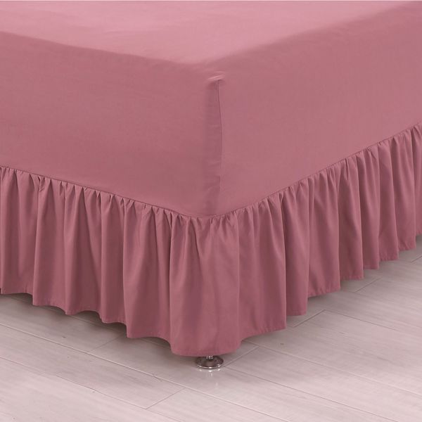 Pink Double Fitted Sheet & N/Frill in One