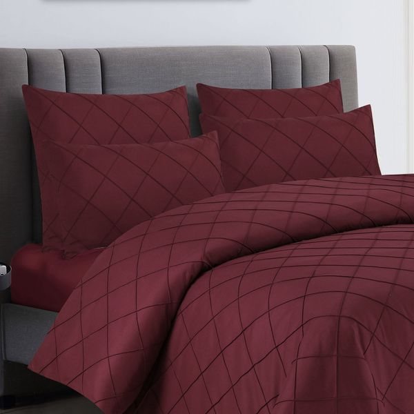 Classic Maroon Pintuck Conti Pillowcases 2pc
