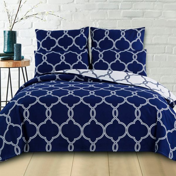 Elegant Blue Double Duvet Set