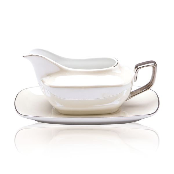 Platinum Lustre Gravy Boat with Tray